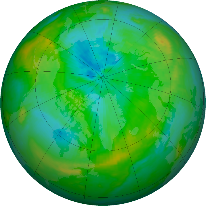Arctic ozone map for 11 August 1991